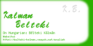 kalman belteki business card